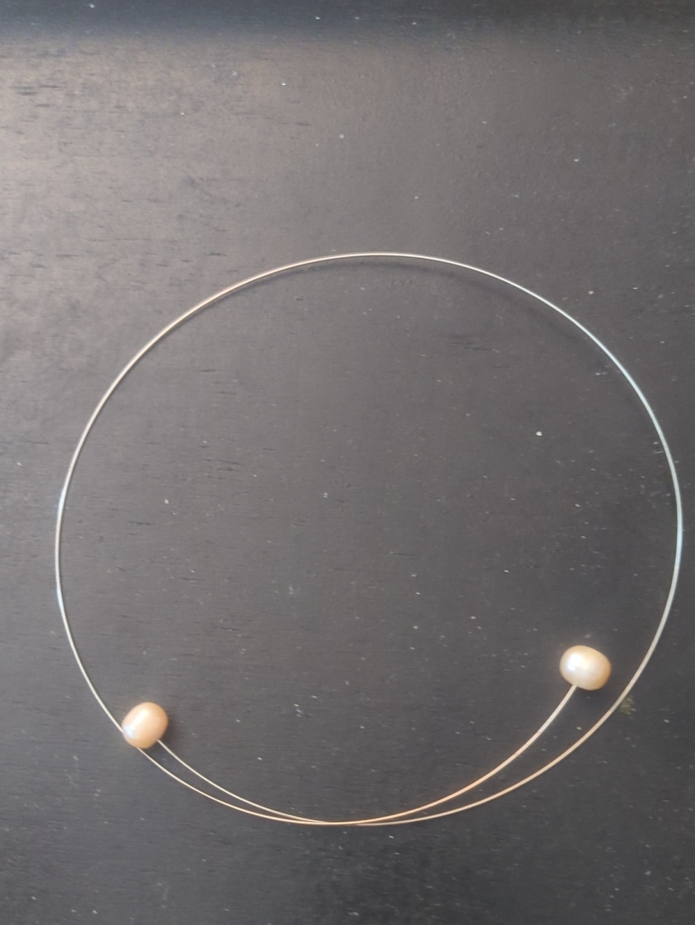 Steel And Fresh Water Pearl Torque